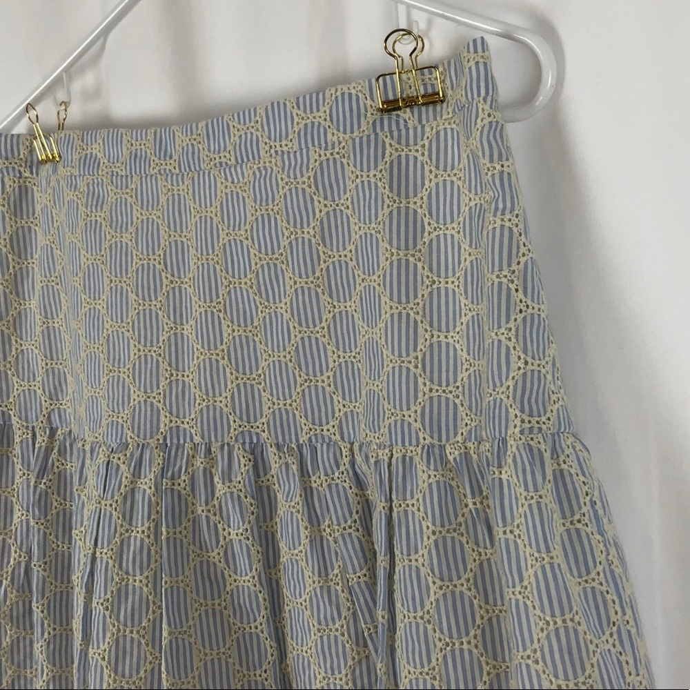 J.Crew striped eyelet lace yolked miniskirt NWT 2 - Picture 4 of 14